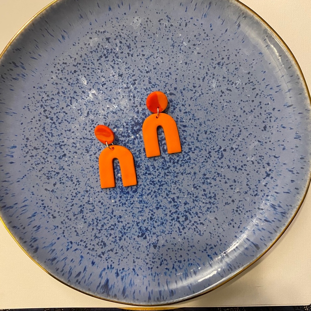 Handmade Clay Earrings - Fire & Ice Series - Picture 7 of 11
